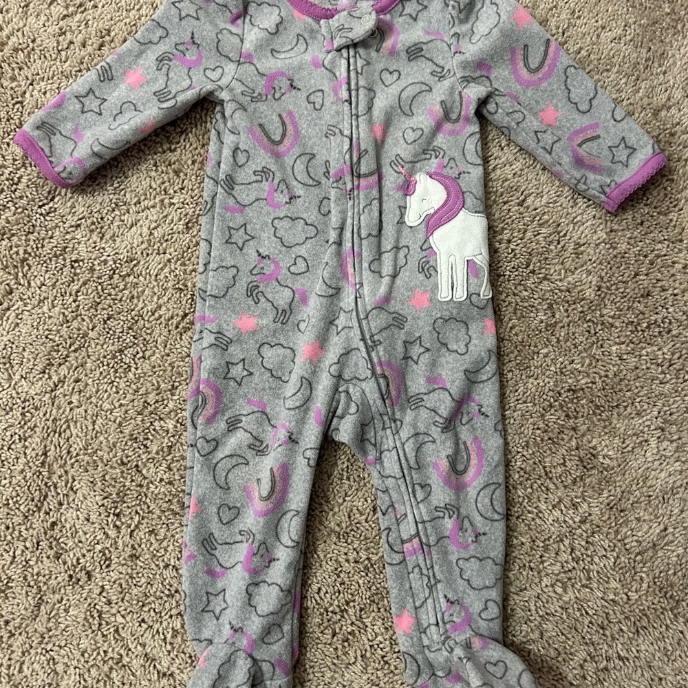 Carter's Gray and Pink Paisley Footie One Piece
